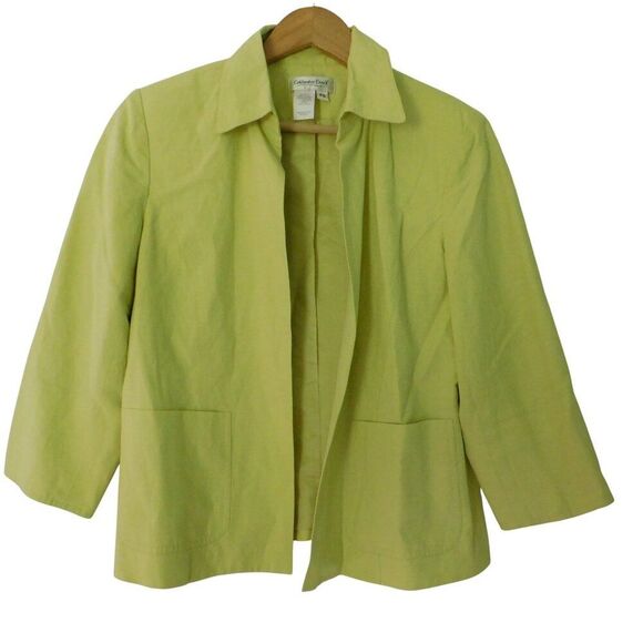 NEW Coldwater Creek Silk Linen Blend Open Jacket Sz S Petite Pockets Lined - Picture 5 of 5